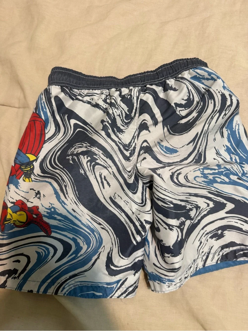 Boys Swim Trunks - Marvel Graphic - Navy/Blue/Red. Size 7